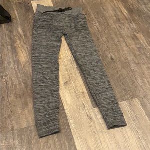 black and grey heathered joggers